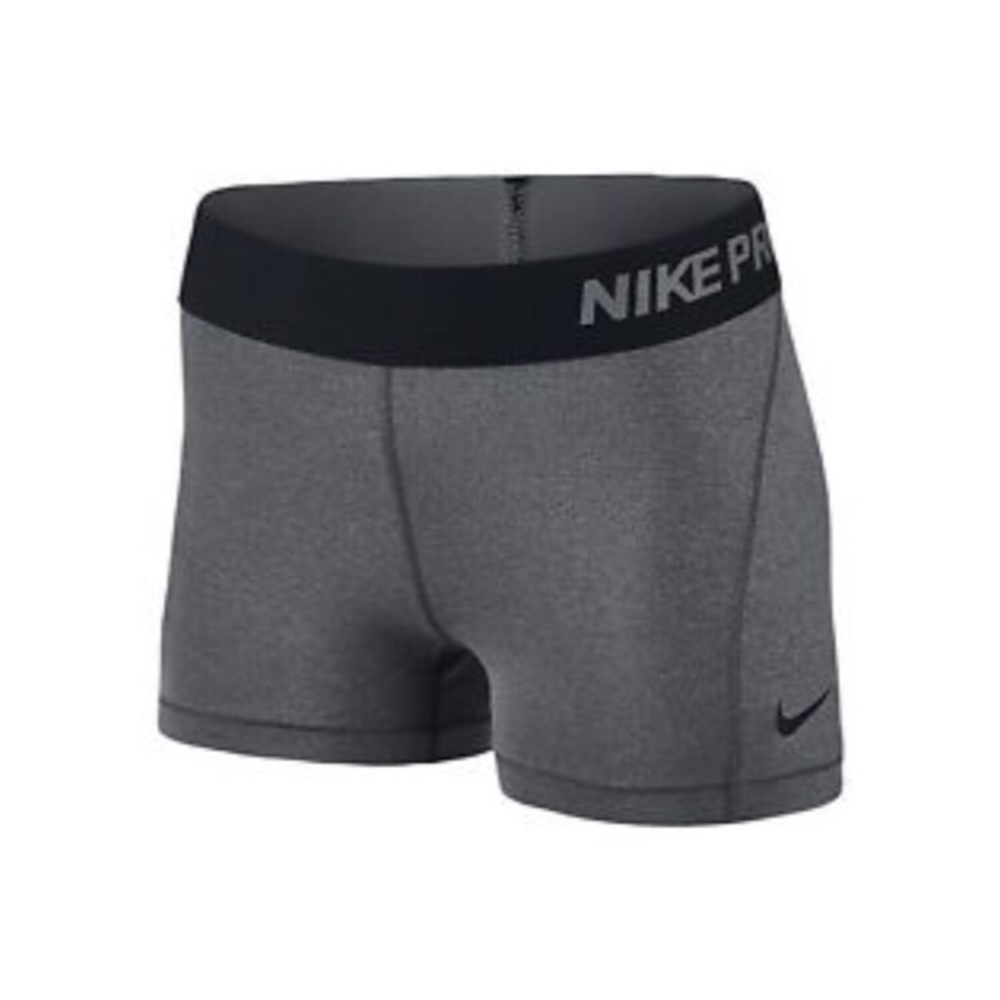 Gray Nike compression shorts